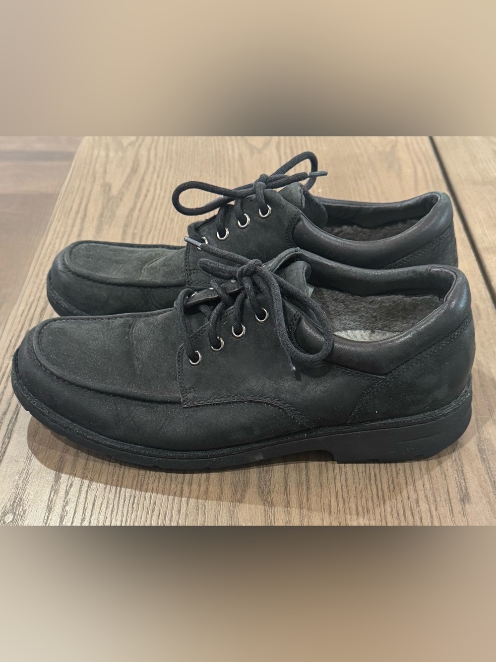 UGG Australia Men’s “Burns” - Black Leather Shoes - Size 11